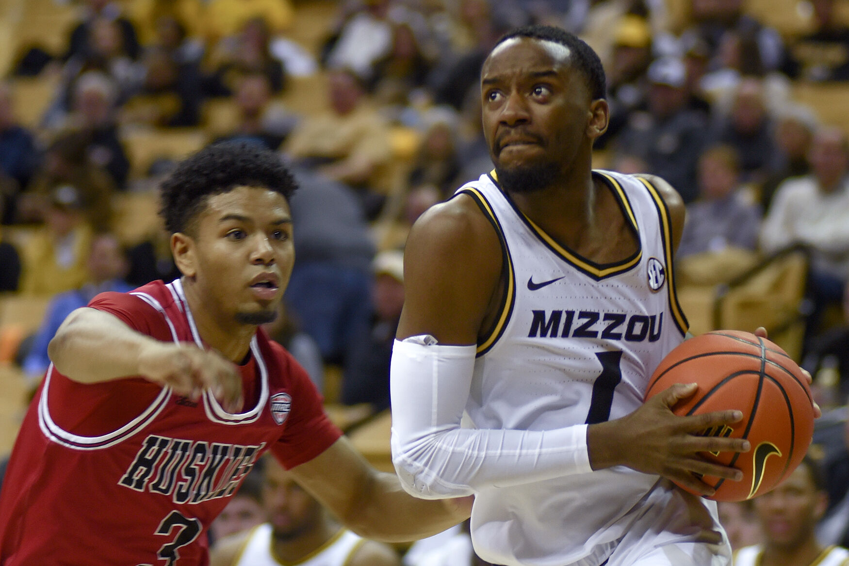 Guard Amari David looks to the basket